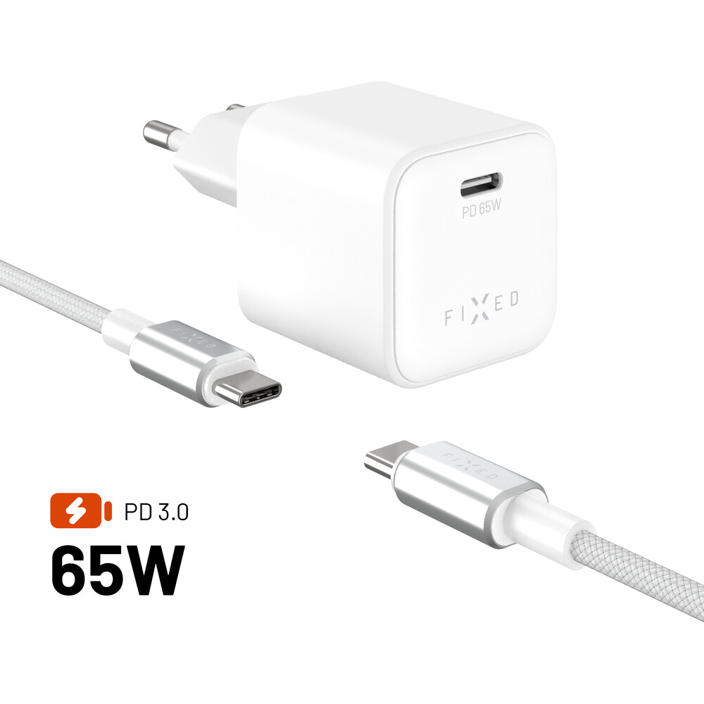 FIXED-Mini-set-sitove-GaN-nabijecky-s-USB-C-vystupem-a-USB-C-USB-C-kabelem-PD-65W-2m-bily
