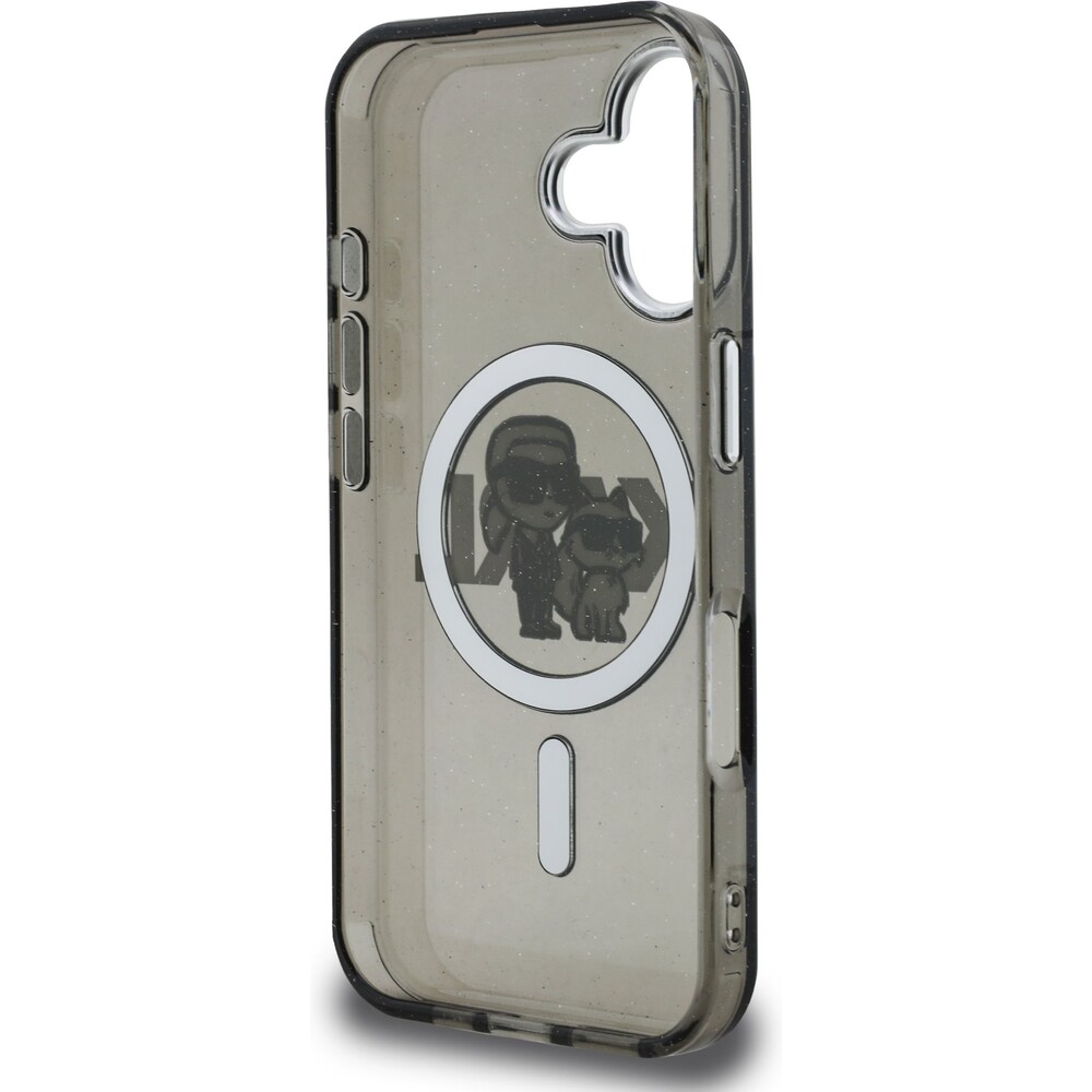 Karl-Lagerfeld-IML-Glitter-Karl-and-Choupette-Sketch-MagSafe-kryt-iPhone-16-cerny