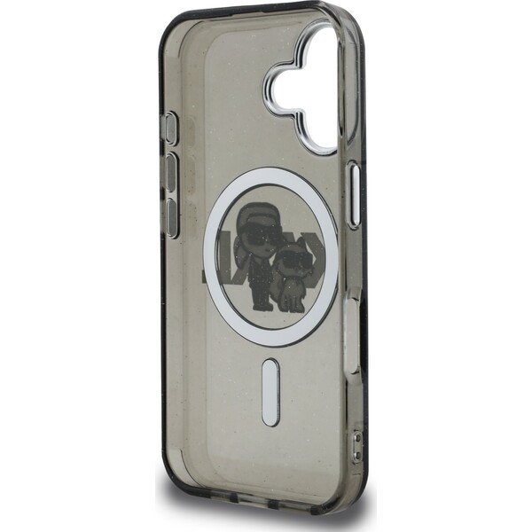 Karl-Lagerfeld-IML-Glitter-Karl-and-Choupette-Sketch-MagSafe-kryt-iPhone-16-cerny