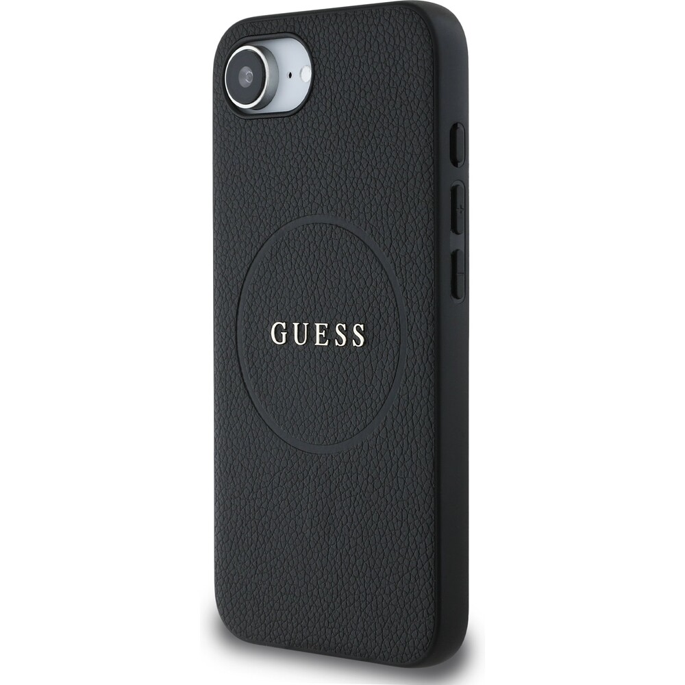Guess-PU-Grained-Classic-Logo-MagSafe-kryt-iPhone-17e-16e-cerny
