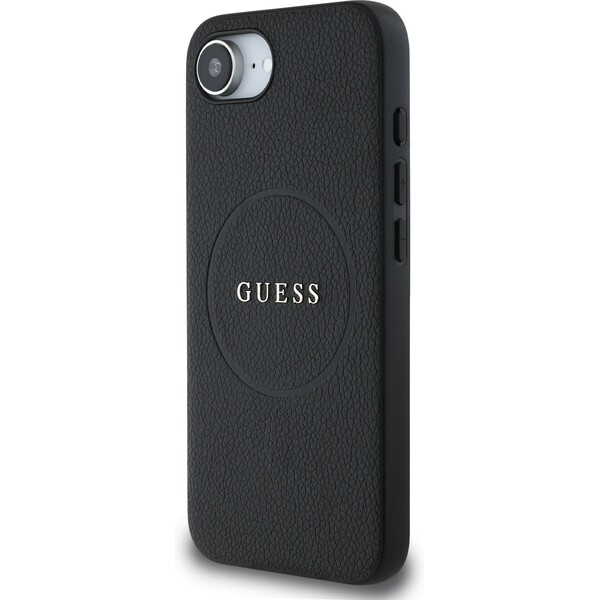 Guess-PU-Grained-Classic-Logo-MagSafe-kryt-iPhone-17e-16e-cerny