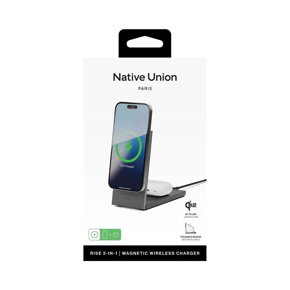 Native-Union-Rise-2v1-Qi2-MagSafe-bezdratova-nabijecka-cerna