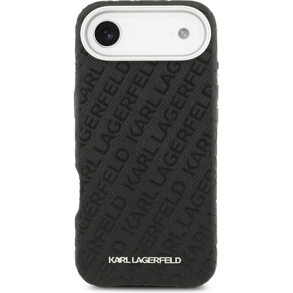 Karl-Lagerfeld-Grained-PU-Repeated-Logo-MagSafe-kryt-iPhone-Air-cerny