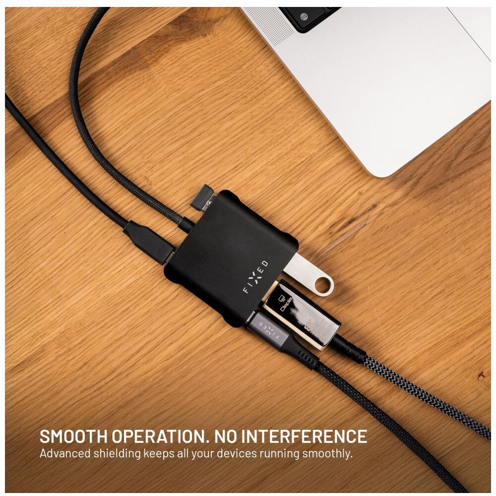 FIXED-HUB-Quadri-hlinikovy-USB-C-hub-pro-notebooky-140W-PD-3-1-vesmirne-cerny