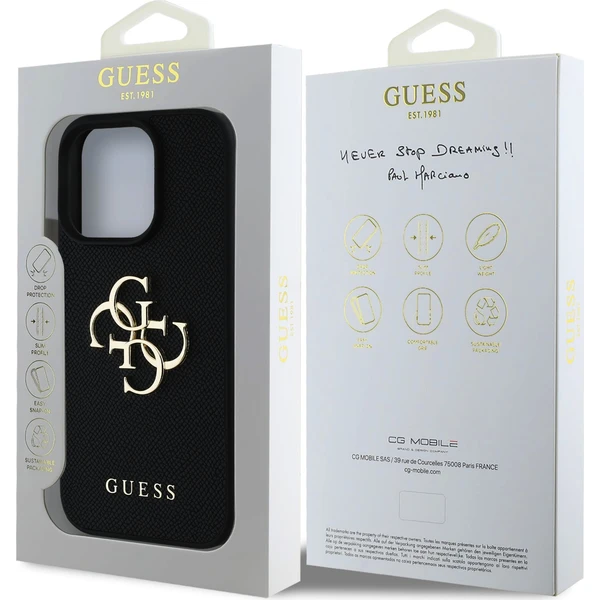 Guess-PU-Grained-4G-Metal-Logo-kryt-iPhone-15-Pro-cerny
