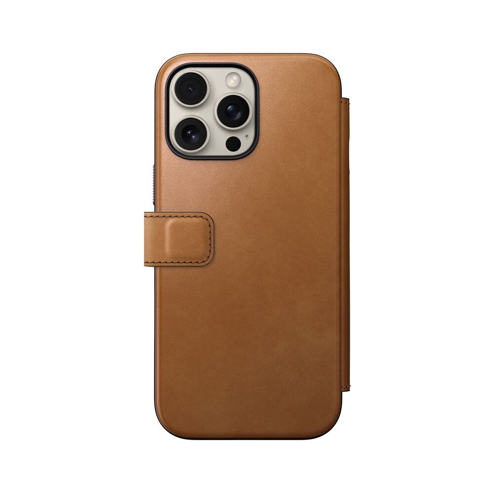 Nomad-Modern-Leather-Folio-MagSafe-pouzdro-iPhone-16-Pro-Max-svetle-hnede
