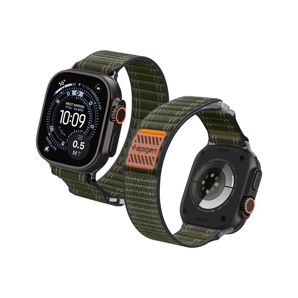 Spigen-Fabric-Band-reminek-hook-and-loop-Apple-Watch-49-46-45-44mm-zeleny