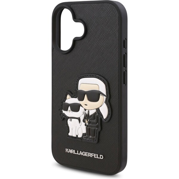 Karl-Lagerfeld-PU-Saffiano-Karl-and-Choupette-kryt-pro-iPhone-16-Plus-cerny