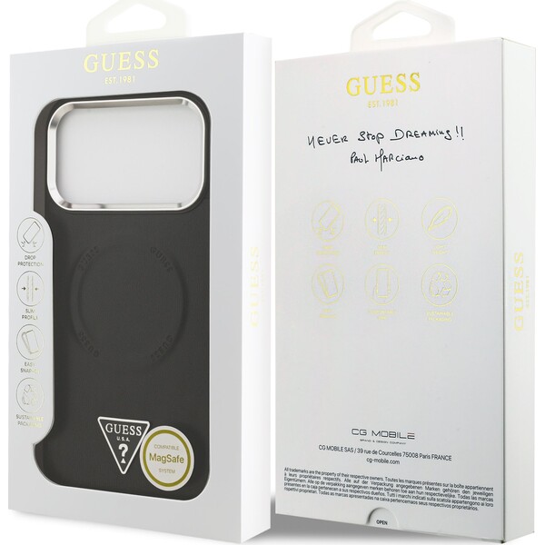 Guess-PU-Leather-Triangle-Logo-MagSafe-kryt-iPhone-17-Pro-cerny