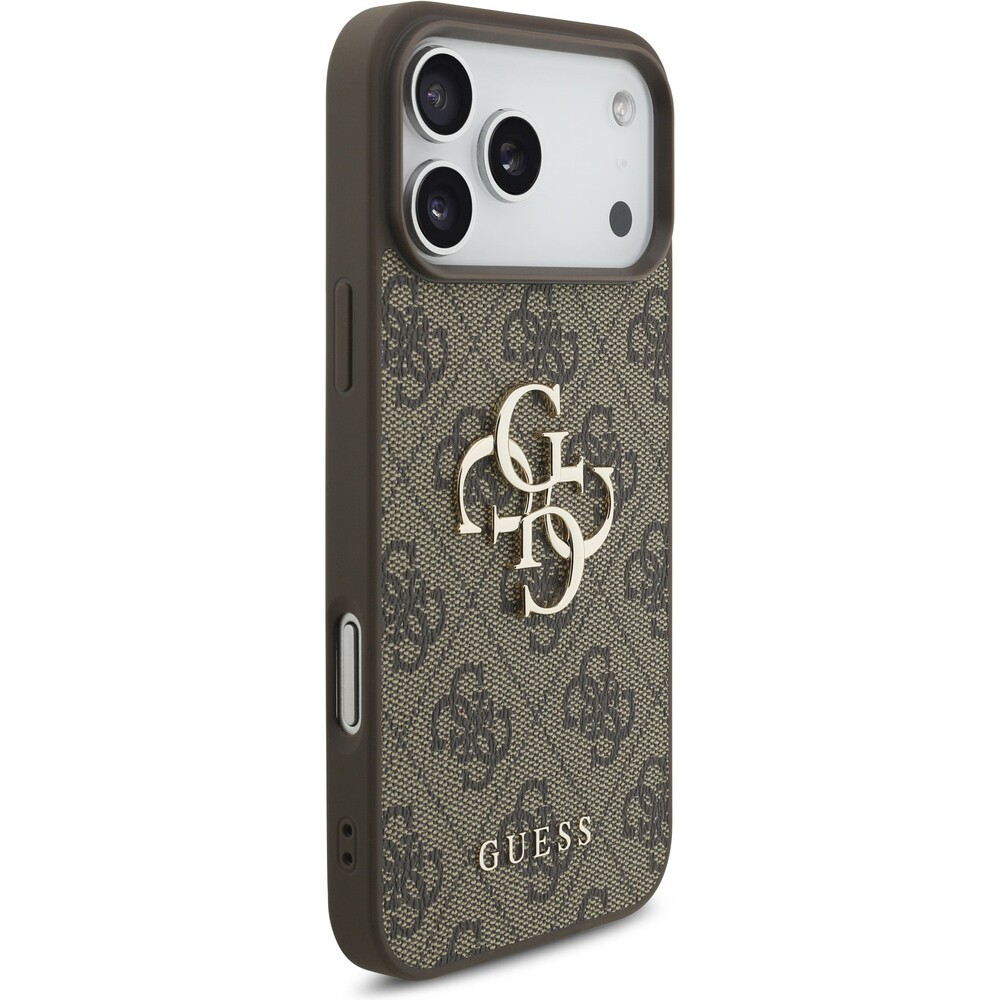 Guess-PU-4G-Metal-Logo-Strap-kryt-iPhone-17-Pro-Max-hnedy