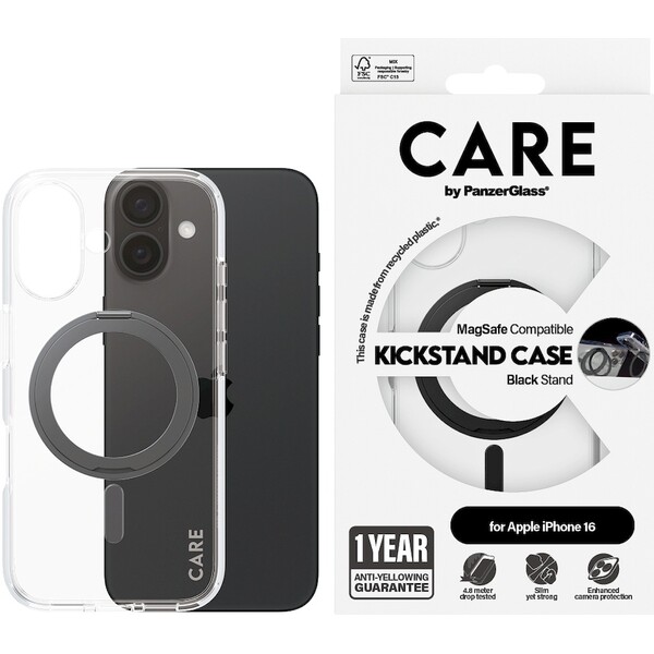 PanzerGlass-CARE-kryt-Apple-iPhone-16-MagSafe-KickStand-ciry-cerny