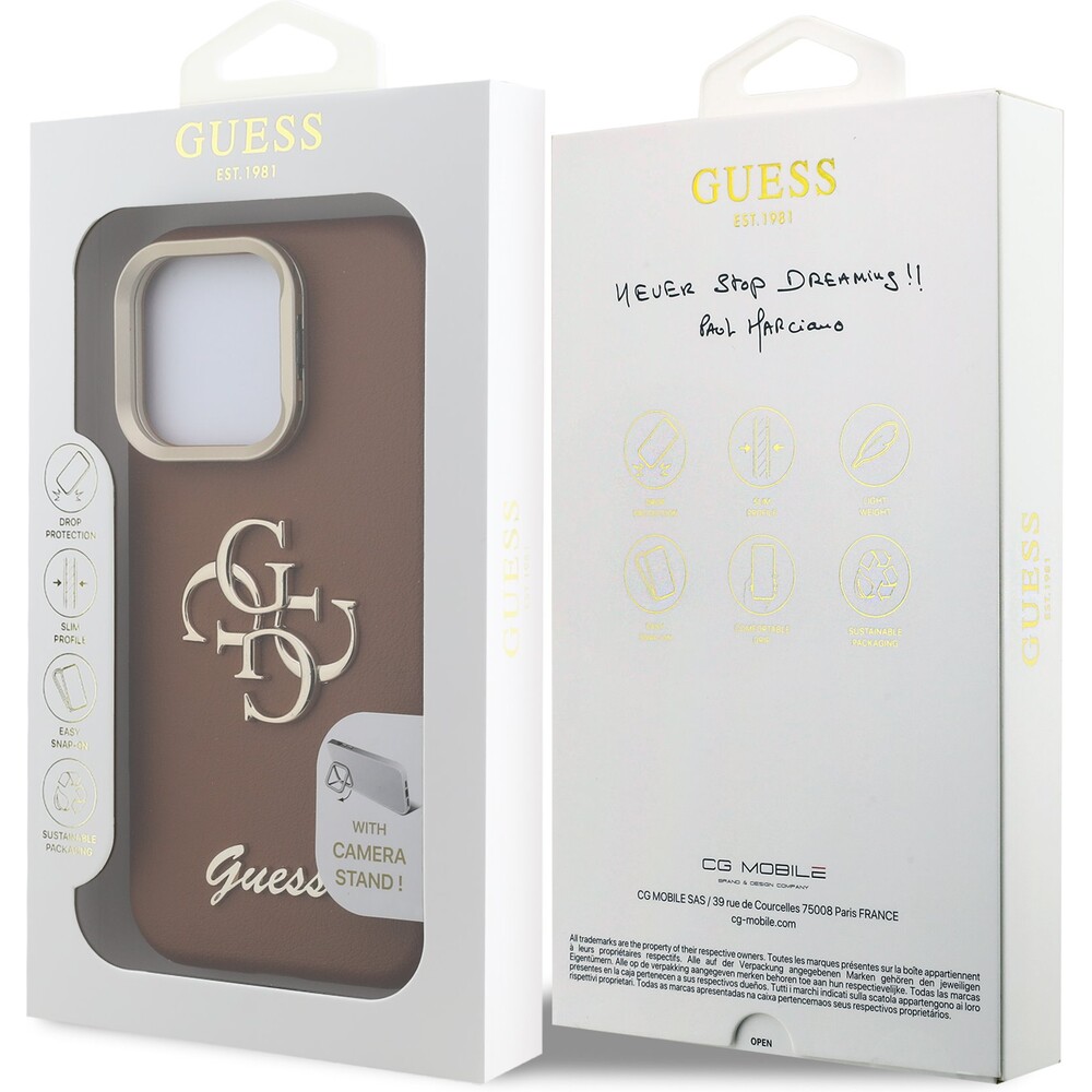 Guess-PU-Grained-4G-Logo-Stand-Camera-Frame-kryt-iPhone-15-Pro-Max-hnedy