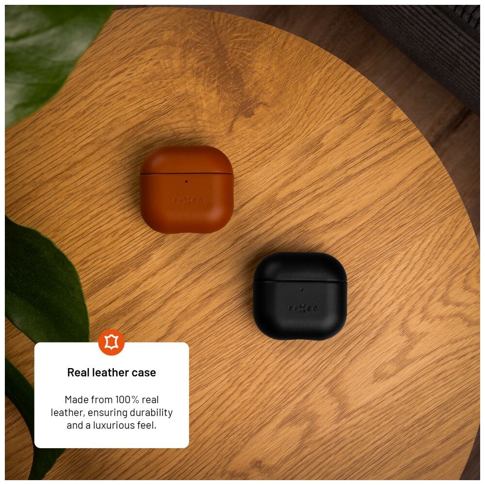 FIXED-PodsLeather-kozene-pouzdro-pro-Apple-AirPods-4-hnede