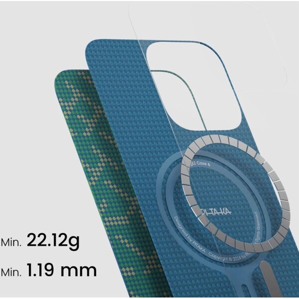 Pitaka-Tactile-Woven-Case-kryt-iPhone-16-Pro-Max-PTK-Green-Gold