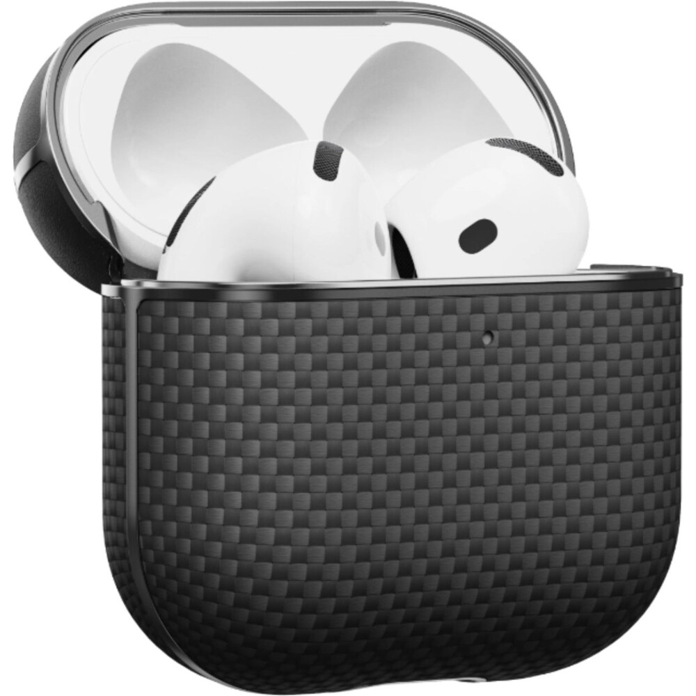 Pitaka-Aramid-Fiber-pouzdro-Apple-AirPods-4-black-grey