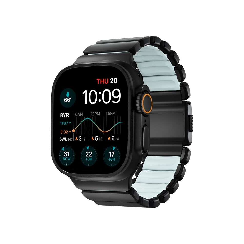 Nomad-Stratos-Band-FKM-reminek-Apple-Watch-45-46-49mm-Black-Titanium-Icy-Blue