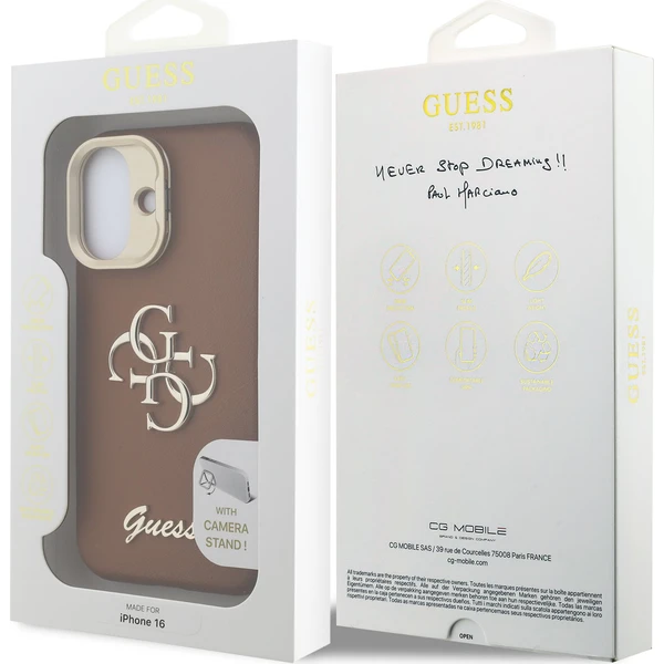 Guess-PU-Grained-4G-Logo-Stand-Camera-Frame-kryt-iPhone-16-hnedy