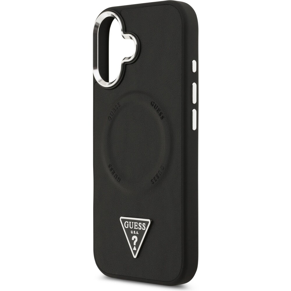 Guess-PU-Leather-Triangle-Logo-MagSafe-kryt-iPhone-17-cerny