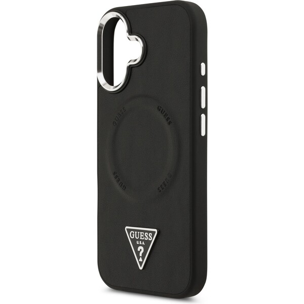 Guess-PU-Leather-Triangle-Logo-MagSafe-kryt-iPhone-17-cerny