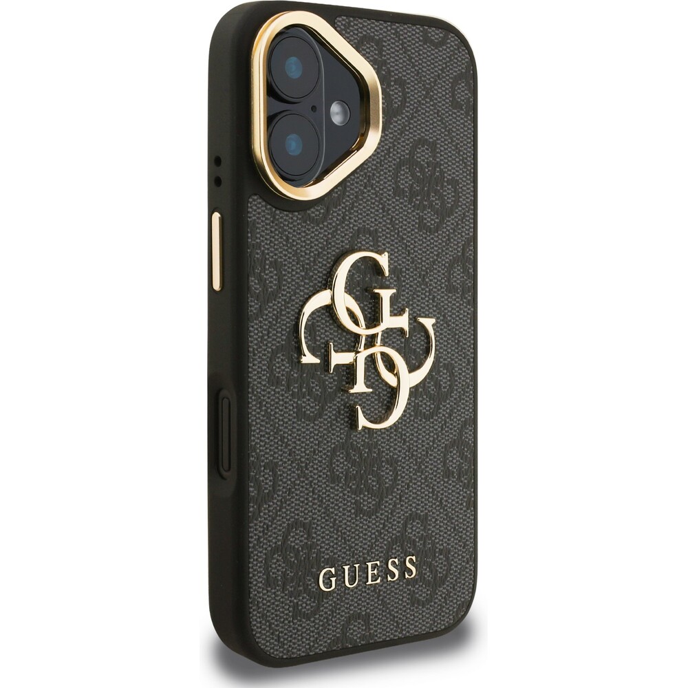 Guess-PU-4G-Metal-Logo-Stand-Camera-Frame-kryt-iPhone-16-cerny