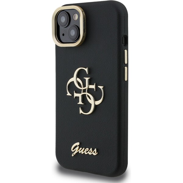 Guess-PU-Grained-4G-Logo-Stand-Camera-Frame-kryt-iPhone-15-cerny
