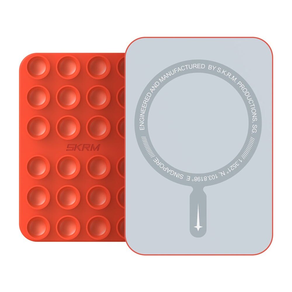 SKINARMA-STAX-MagSafe-magneticky-drzak-s-prisavkami-tmave-oranzovy