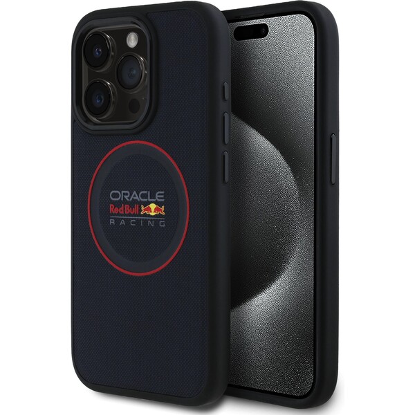 Oracle-Red-Bull-Racing-PU-Leather-Red-Ring-MagSafe-kryt-iPhone-15-Pro-modry