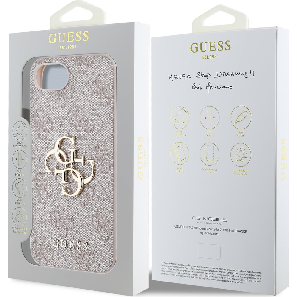Guess-PU-4G-Metal-Logo-kryt-iPhone-17e-16e-ruzovy