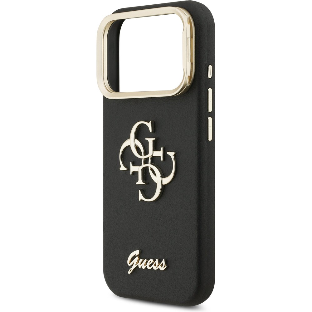 Guess-PU-Grained-4G-Logo-Stand-Camera-Frame-kryt-iPhone-17-Pro-cerny