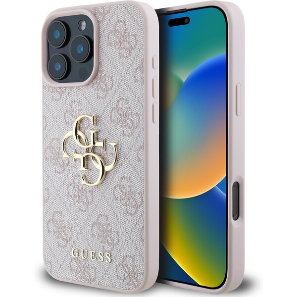 Guess-PU-4G-Metal-Logo-kryt-pro-iPhone-16-Pro-Max-ruzovy