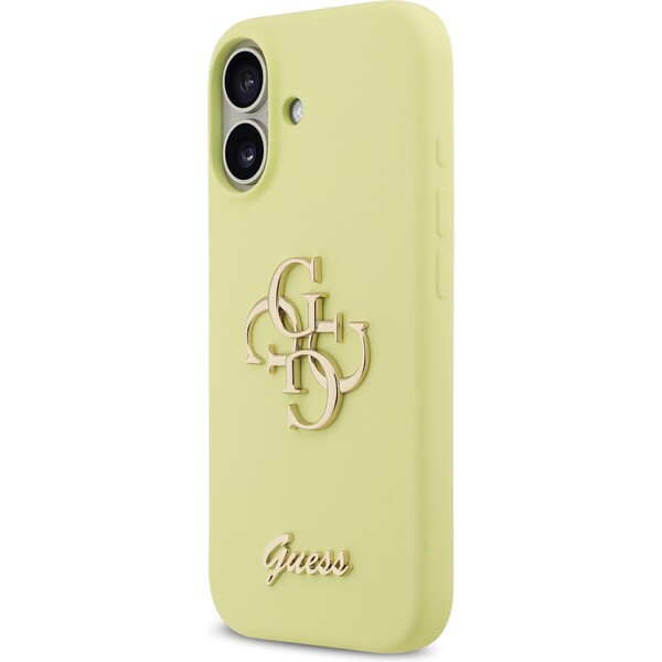 Guess-Liquid-Silicone-4G-Metal-Logo-kryt-iPhone-17-zluty