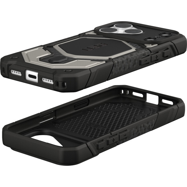 UAG-Monarch-Pro-MagSafe-Titanium-kryt-iPhone-18-Pro-17-Pro-stribrny
