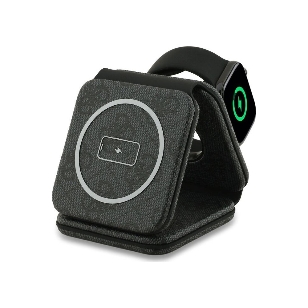 Guess-PU-4G-MagSafe-bezdratova-nabijecka-3v1-cerna