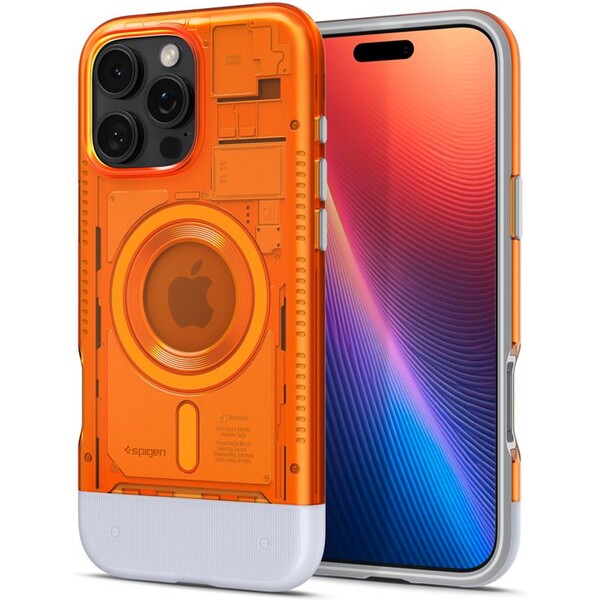 Spigen-Classic-C1-MagSafe-kryt-iPhone-16-Pro-tangerine