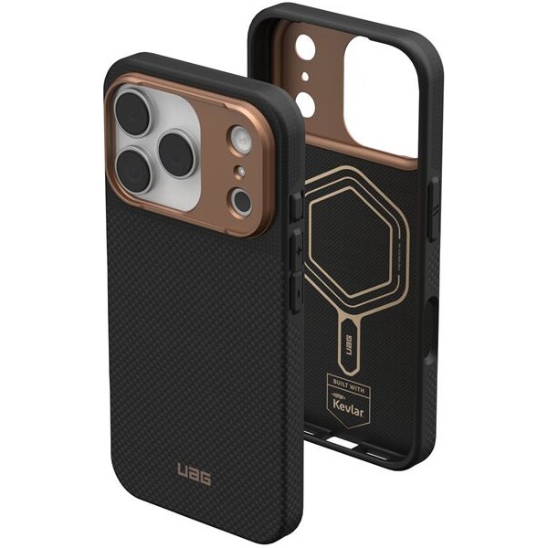 UAG-Fibr-Armr-MagSafe-kryt-iPhone-17-Pro-kevlar-cerny-bronzovy