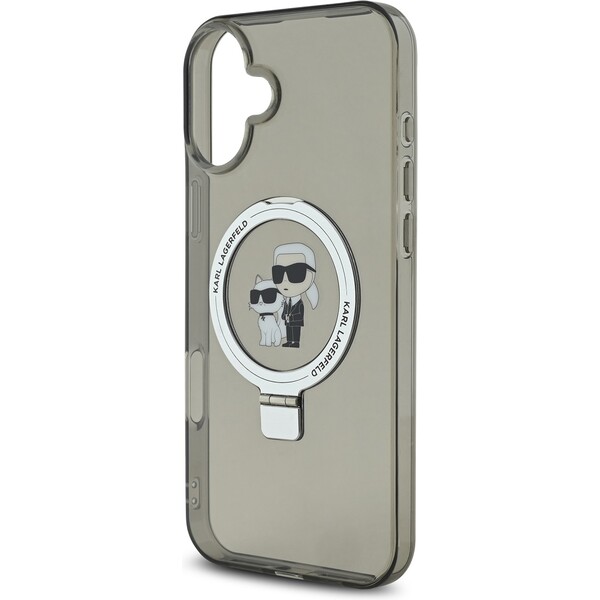 Karl-Lagerfeld-Ringstand-Karl-and-Choupette-MagSafe-kryt-pro-iPhone-16-Plus-cerny