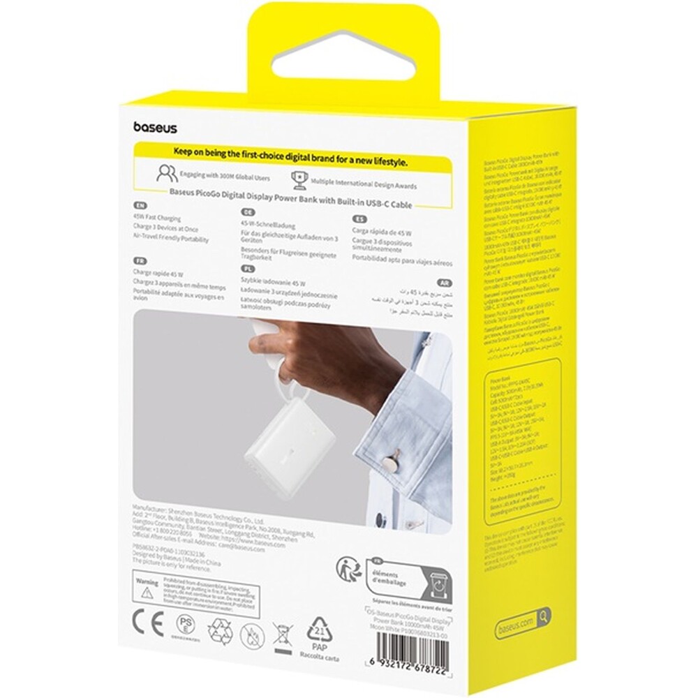 Baseus-PicoGo-powerbanka-10000mAh-45W-s-digitalnim-displejem-a-kabelem-USB-C-bila