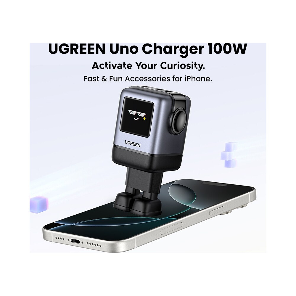 UGREEN-Uno-RG-100W-Robot-GaN-Fast-Charge-nabijecka-cerna