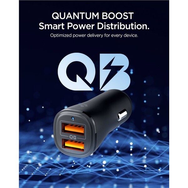 Spigen-Essential-30W-USB-A-nabijecka-do-auta-EV302-cerna