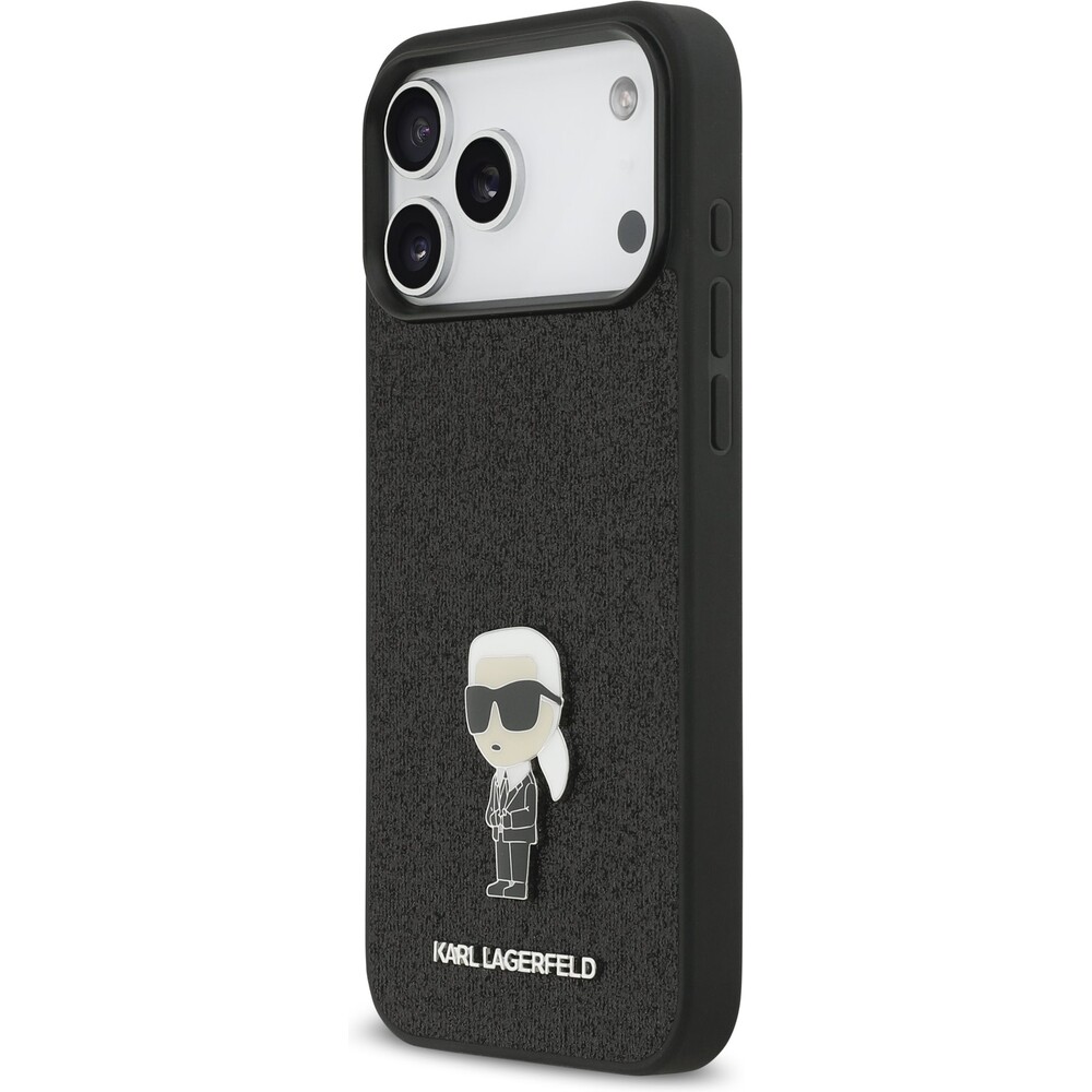 Karl-Lagerfeld-Fixed-Glitter-Metal-Ikonik-kryt-iPhone-17-Pro-Max-cerny