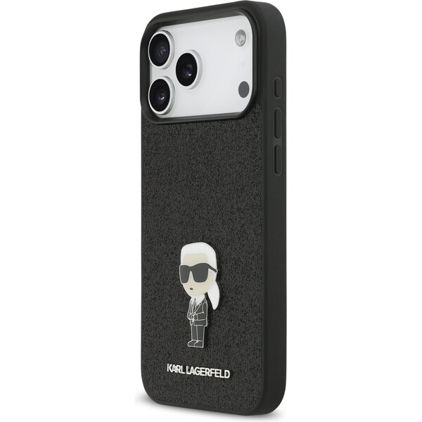 Karl-Lagerfeld-Fixed-Glitter-Metal-Ikonik-kryt-iPhone-17-Pro-Max-cerny