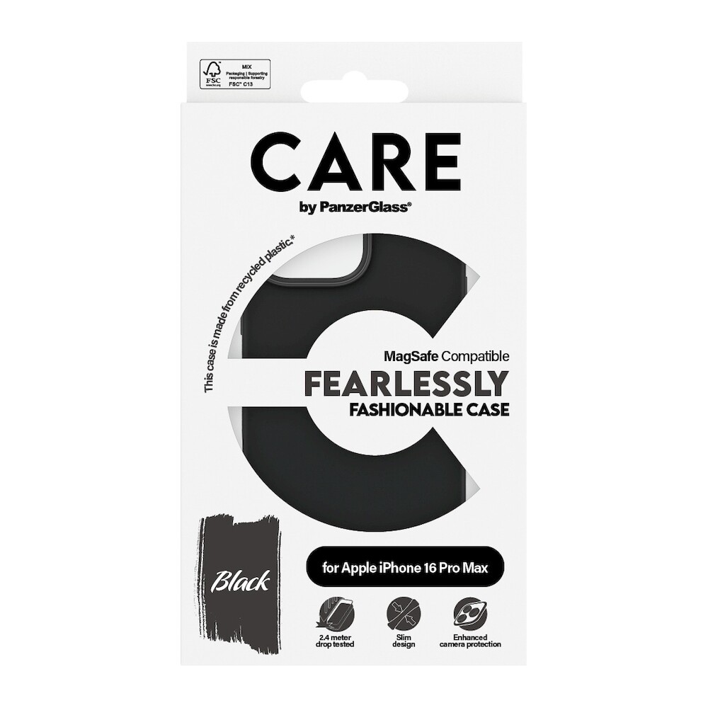 PanzerGlass-CARE-kryt-Apple-iPhone-16-Pro-Max-MagSafe-Fearlessly-cerny