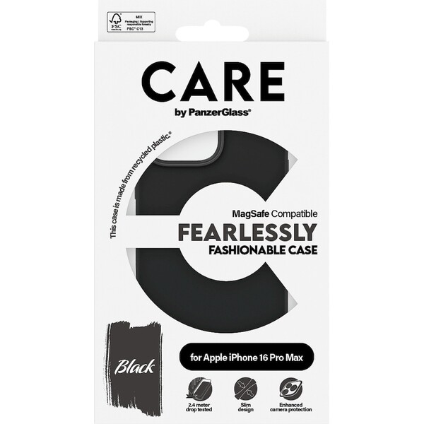 PanzerGlass-CARE-kryt-Apple-iPhone-16-Pro-Max-MagSafe-Fearlessly-cerny