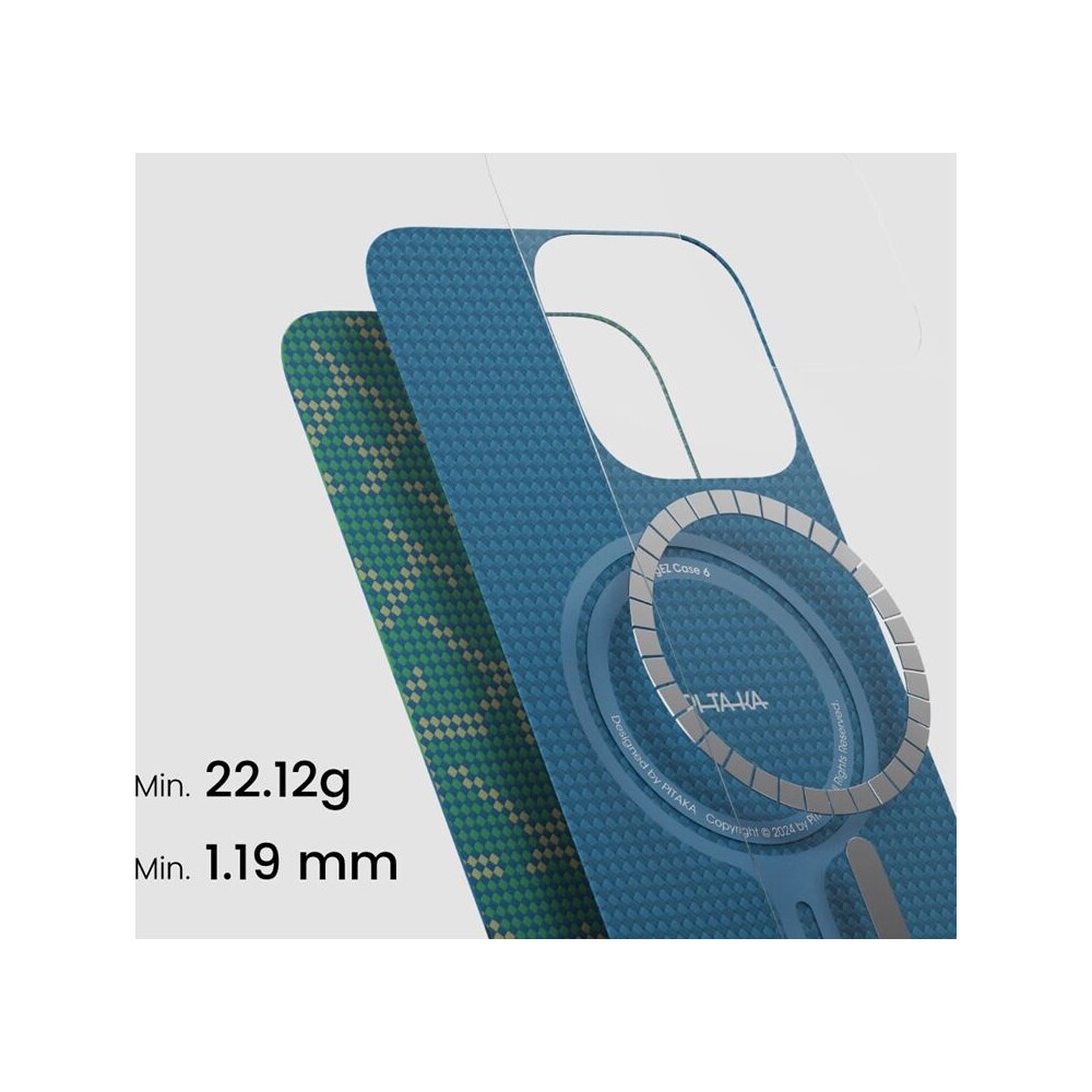 Pitaka-Tactile-Woven-Case-kryt-iPhone-16-Pro-PTK-Green-Gold
