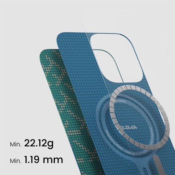 Pitaka-Tactile-Woven-Case-kryt-iPhone-16-Pro-PTK-Green-Gold