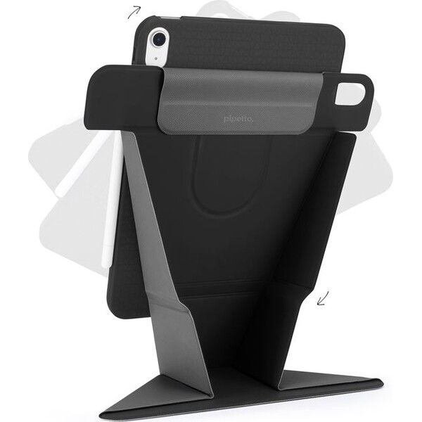 Pipetto-Origami-No6-Stand-pouzdro-iPad-Air-11-2026-2025-2024-iPad-Air-10-9-2022-2020-cerne