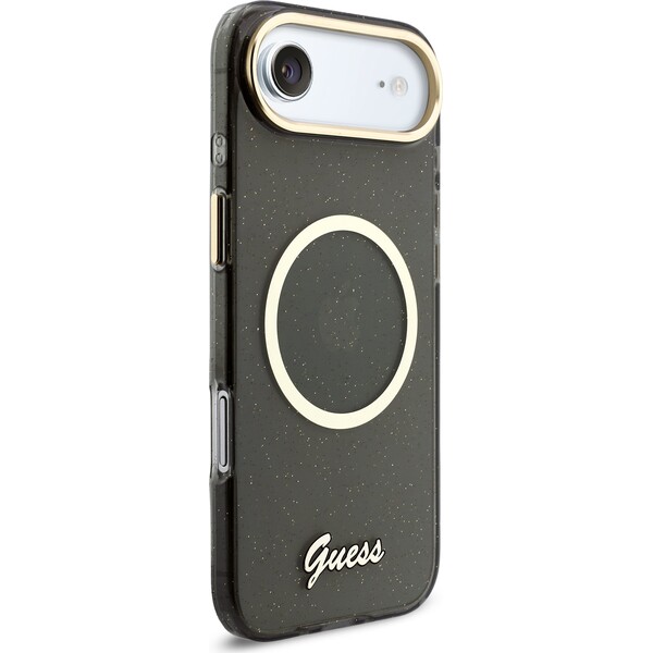 Guess-IML-Glitter-Script-Strap-MagSafe-kryt-iPhone-Air-cerny