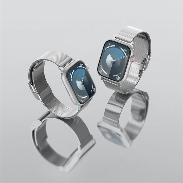 Spigen-Sleek-Link-reminek-Apple-Watch-49-46-45-44-42mm-stribrny