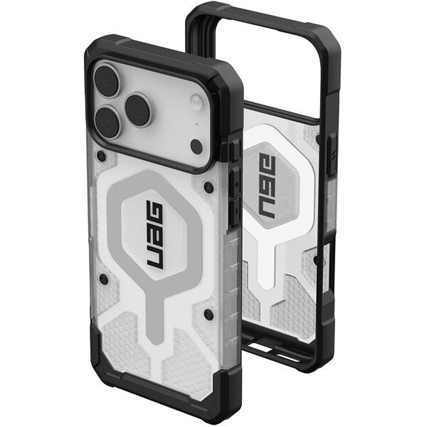 UAG-Pathfinder-Clear-Magsafe-kryt-iPhone-17-Pro-Max-ciry-stribrny