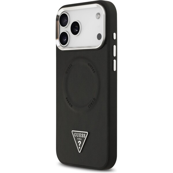 Guess-PU-Leather-Triangle-Logo-MagSafe-kryt-iPhone-17-Pro-cerny